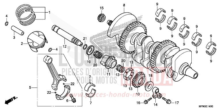 KURBELWELLE/KOLBEN von CB1000R HYPER RED (R348B) von 2015