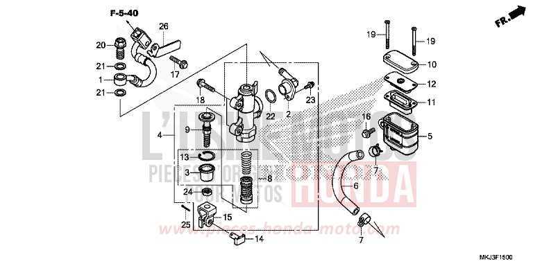 REAR BRAKE MASTER CYLINDER von CB1000R CANDY CHROMOSPHERE RED (R381) von 2018