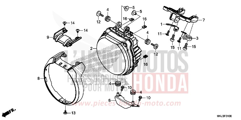 SCHEINWERFER von CB1000R GRAPHITE BLACK (NHB01) von 2018