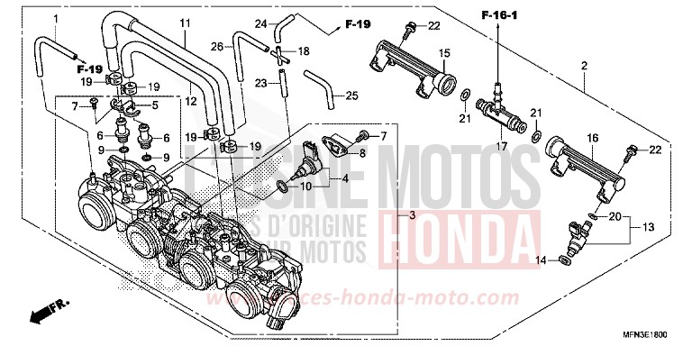 DROSSELKLAPPENGEHAEUSE von CB1000R HYPER RED (R348B) von 2015