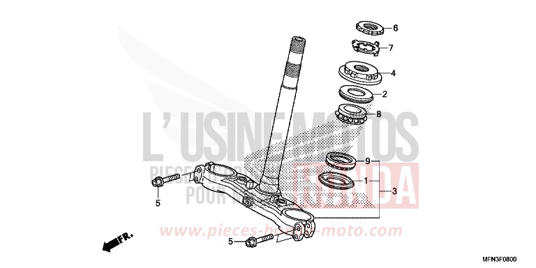 LENKSCHAFT von CB1000R HYPER RED (R348B) von 2015