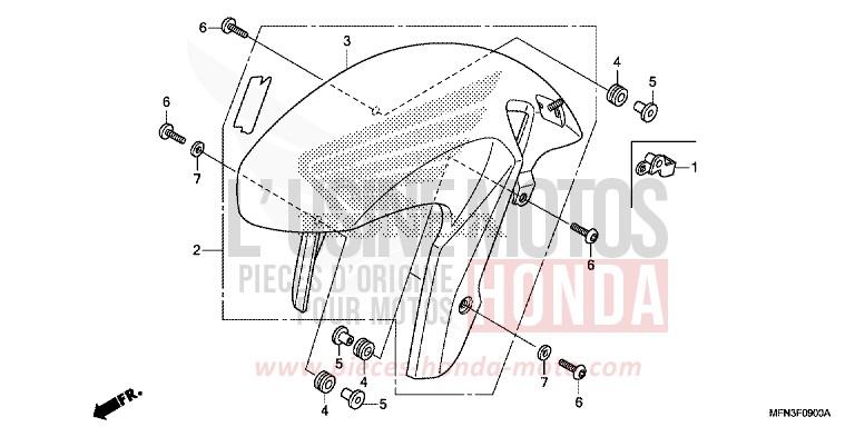 KOTFLUEGEL, VORNE von CB1000R HYPER RED (R348B) von 2015