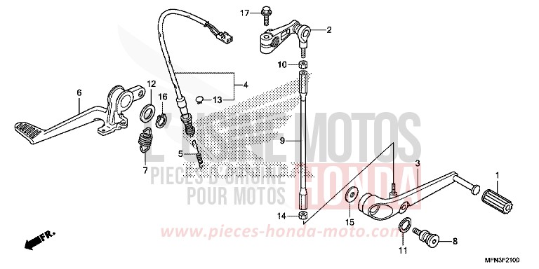 PEDAL von CB1000R HYPER RED (R348B) von 2015