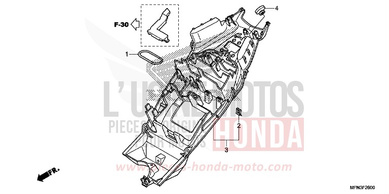 KOTFLUEGEL, HINTEN von CB1000R HYPER RED (R348B) von 2015