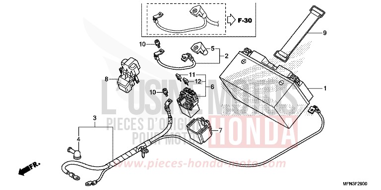 BATTERIE von CB1000R HYPER RED (R348B) von 2015