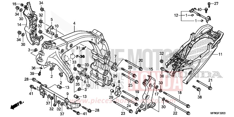 RAHMENKOERPER von CB1000R HYPER RED (R348B) von 2015