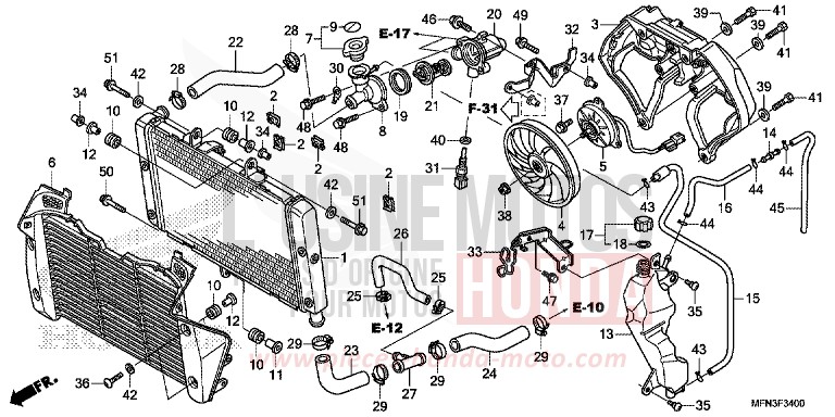KUEHLER von CB1000R HYPER RED (R348B) von 2015