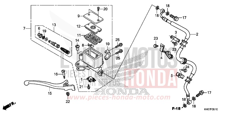 MAITRE-CYLINDRE DE FREIN AVANT CYLINDRE (CBS) von Forza M00NDUST SILVER METALLIC (NHB29) von 2015