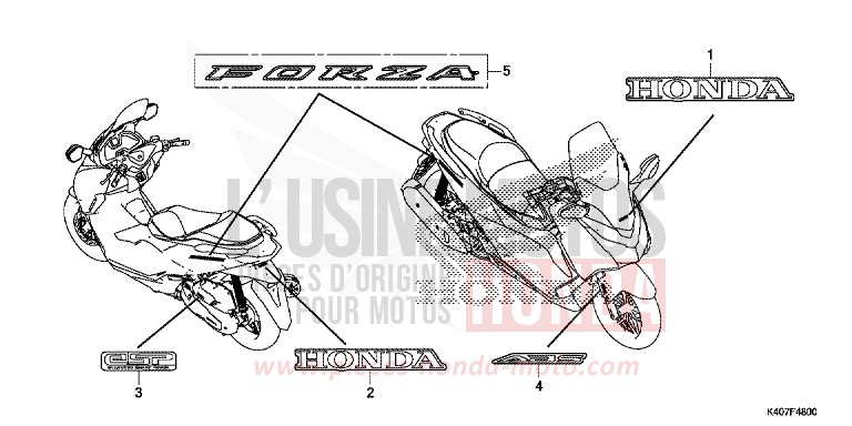 MARQUE/EMBLEME (NSS125DF/ADF/ADH) von Forza MAT PEARL COOL WHITE (NHB44B) von 2015