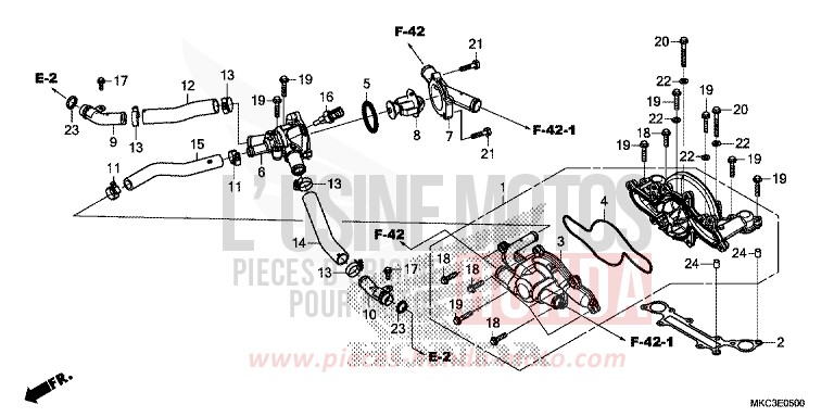 POMPE A EAU von GL1800 CANDY ARDENT RED (R367) von 2018