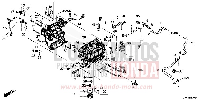 BLOC-CYLINDRES von GL1800 CANDY ARDENT RED (R367) von 2018