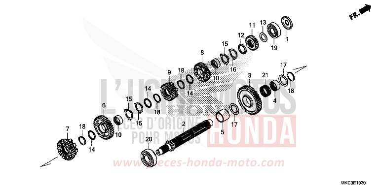 BOITE DE VITESSES (ARBRE INTERMEDIAIRE) von GL1800 CANDY ARDENT RED (R367) von 2018