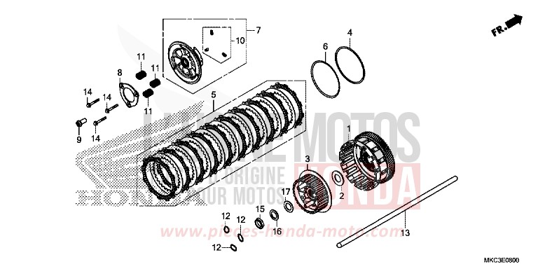 EMBRAYAGE von GL1800 PEARL GLARE WHITE (NHB53) von 2018
