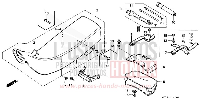 SITZ von XR600R SHASTA WHITE (NH138H) von 1992