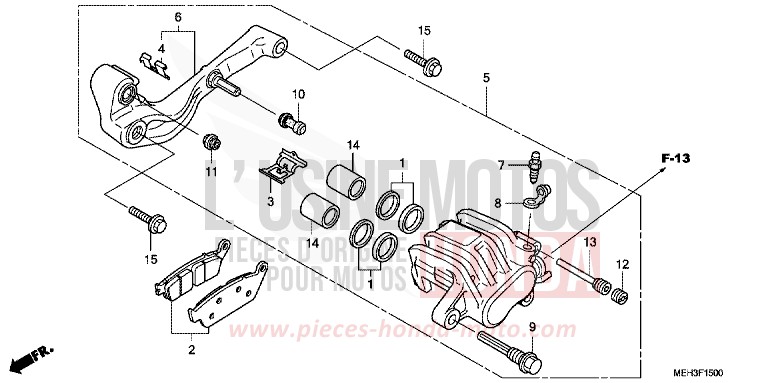 HINTERRAD-BREMSSATTEL von DN-01 GRAPHITE BLACK (NHB01) von 2008
