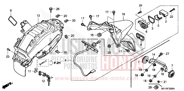 KOTFLUEGEL, HINTEN von DN-01 GRAPHITE BLACK (NHB01) von 2008
