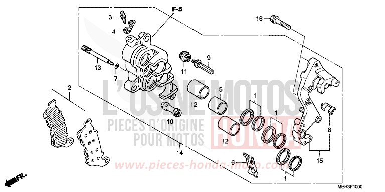 BREMSSATTEL, R. VORNE von DN-01 GRAPHITE BLACK (NHB01) von 2009