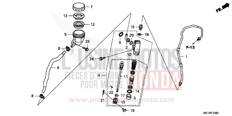 REAR BRAKE MASTERCYLINDER von DN-01 GRAPHITE BLACK (NHB01) von 2009