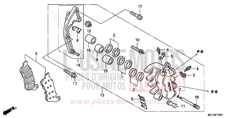 BREMSSATTEL, L. VORNE von DN-01 SWORD SILVER METALLIC (NHA95) von 2009