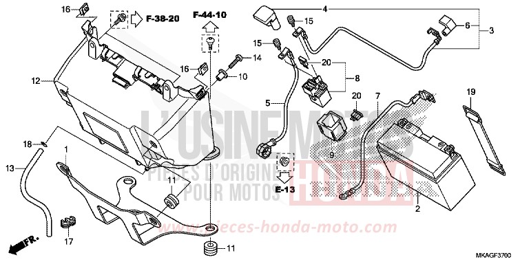 BATTERIE von NC750S GRAPHITE BLACK (NHB01K) von 2016