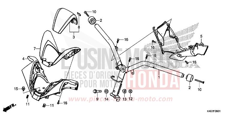 MANETTE DE DIRECTION/REVETEMENT DE GUIDON (NSS125ADK) von Forza MAT CARNELIAN RED METALLIC (R384) von 2020