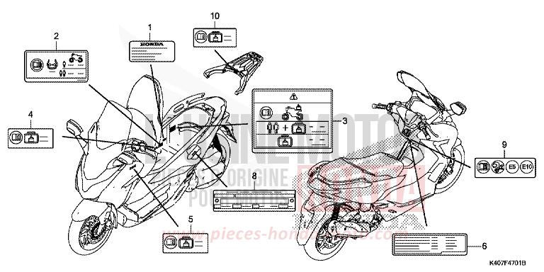 ETIQUETTE DE PRECAUTIONS (NSS125ADK) von Forza MAT CYNOS GRAY METALLIC (NH312) von 2020