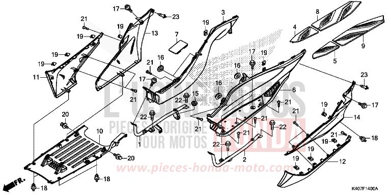 MARCHE DE PLANCHER/COUVERCLE INFERIEUR (NSS125DF/ADF/ADH) von Forza NOIR (NH1) von 2018