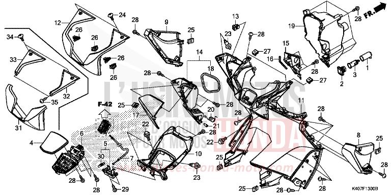 COUVERCLE INTERNE (NSS125DF/ADF/ADH) von Forza MAT CYNOS GRAY METALLIC (NH312) von 2018