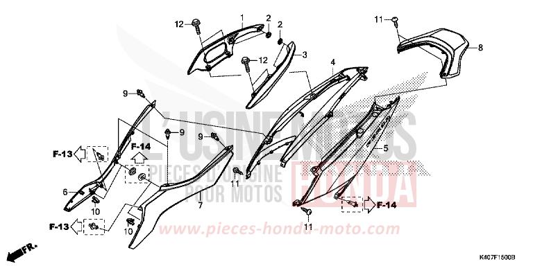 HOUSSE DE CARROSSERIE/POIGNEE ARRIERE (NSS125DF/ADF/ADH) von Forza MAT CYNOS GRAY METALLIC (NH312) von 2018