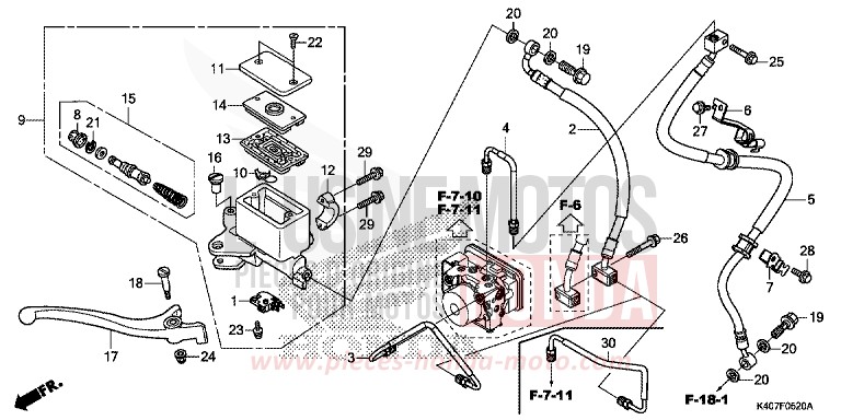 MAITRE-CYLINDRE DE FREIN AVANT CYLINDRE (ABS) von Forza MAT CYNOS GRAY METALLIC (NH312) von 2016