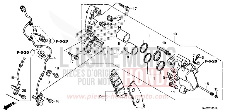 ETRIER DE FREIN AVANT (ABS) von Forza MAT CYNOS GRAY METALLIC (NH312) von 2016