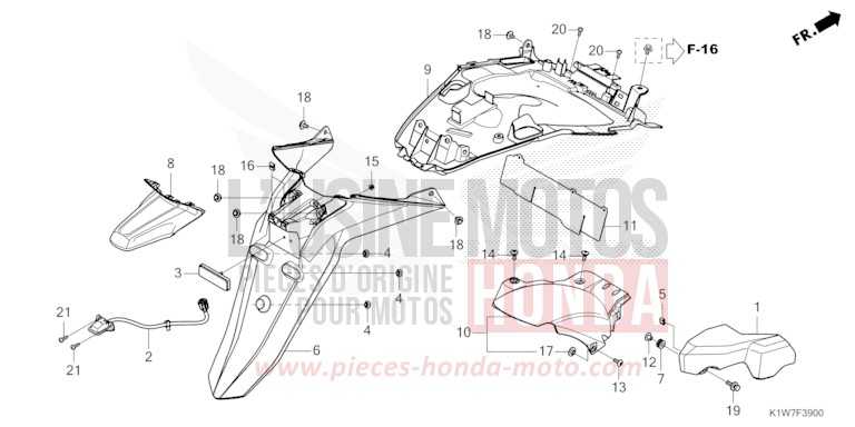 GARDE-BOUE ARRIERE von SH350i NOIR (NH1) von 2021