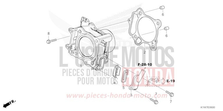 CYLINDRE/ANCHE SOUPAPE von SH350i NOIR (NH1) von 2021