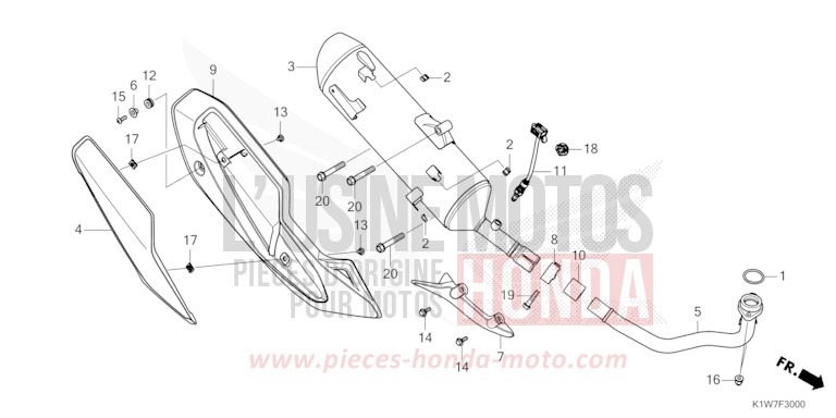 SILENCIEUX D'ECHAPPEMENT von SH350i NOIR (NH1) von 2021