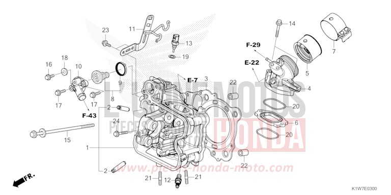 ZYLINDERKOPF von SH350i MAT BLACKY GRAY METALLIC (NHA32) von 2021