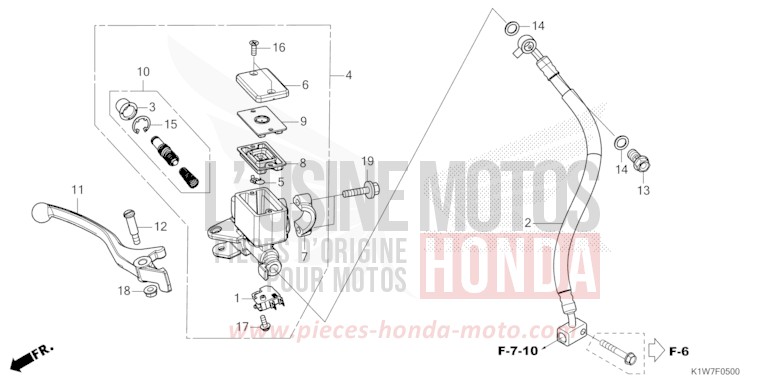 HAUPTBREMSZYLINDER, VORNE ZYLINDER von SH350i MAT BLACKY GRAY METALLIC (NHA32) von 2021