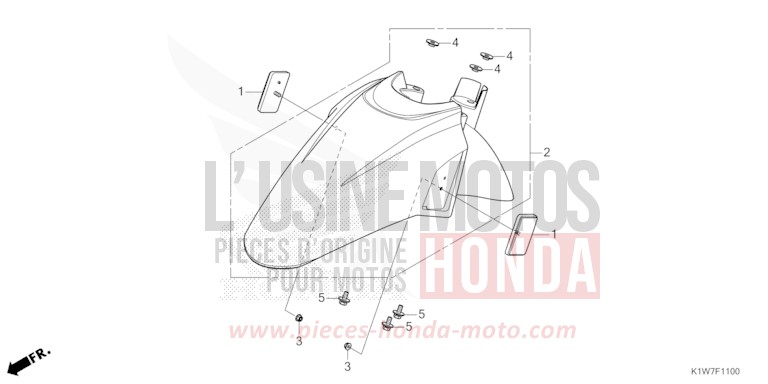 KOTFLUEGEL, VORNE von SH350i MAT BLACKY GRAY METALLIC (NHA32) von 2021