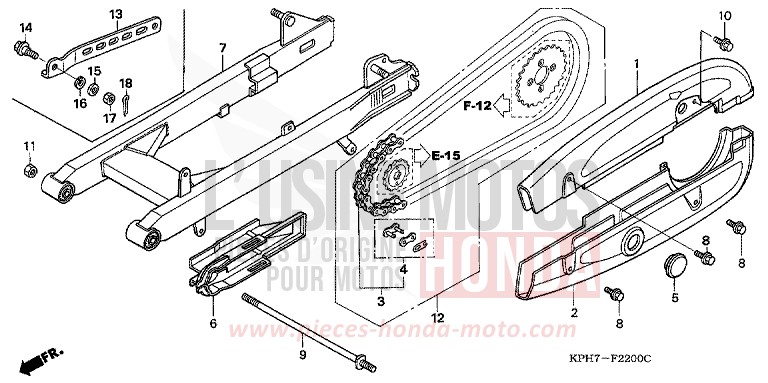 SCHWINGE/KETTENGEHAEUSE (1) von Innova ASTEROID BLACK METALLIC (NHA35) von 2007