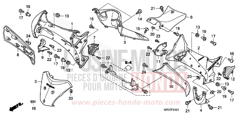 HAUPTLEITUNGSABDECKUNG/ FUSSVERKLEIDUNG (2) von Innova FORCE SILVER METALLIC (NH411) von 2007