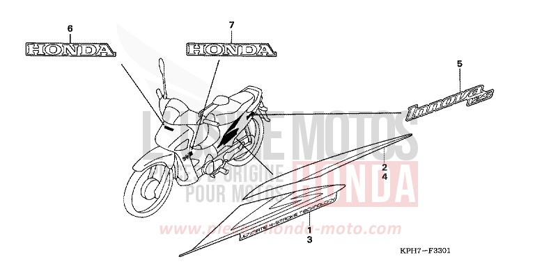 STREIFEN/MARKE (ANF125T5/T6) von Innova ASTEROID BLACK METALLIC (NHA35) von 2006