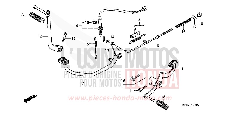 PEDAL/KICKSTARTER-ARM von Innova CANDY LIGHTNING BLUE (PB325) von 2006