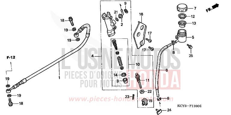 HAUPTBREMSE, HINTEN ZYLINDER von XR400R FIGHTING RED (R134) von 1998