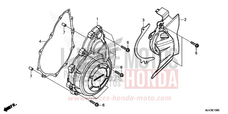 WECHSELSTROM-GENERATORABDECKUNG von CBR500R ROSS WHITE (NH196) von 2015