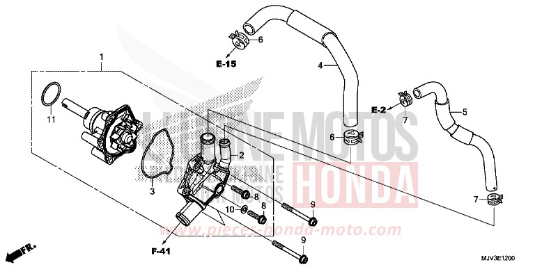 WASSERPUMPE von CBR500R ROSS WHITE (NH196) von 2015