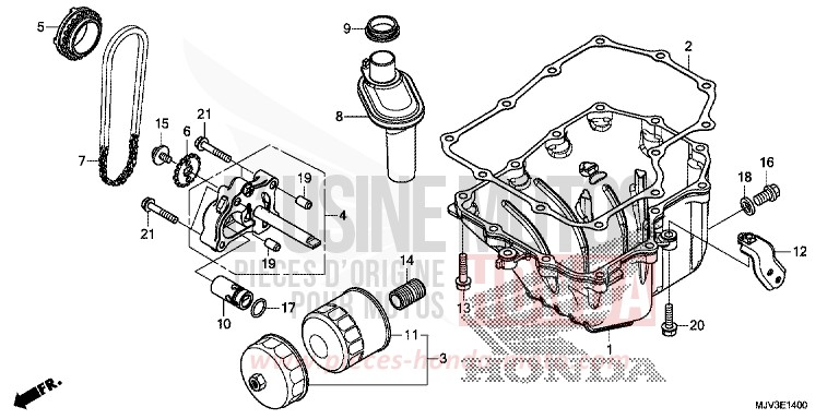 OELWANNE/OELPUMPE von CBR500R ROSS WHITE (NH196) von 2015