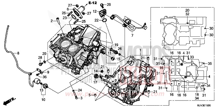 KURBELGEHAEUSE von CBR500R ROSS WHITE (NH196) von 2015