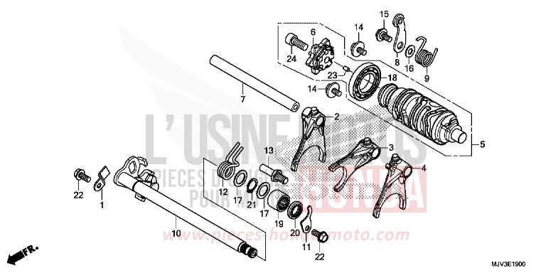 SCHALTTROMMEL von CBR500R ROSS WHITE (NH196) von 2015