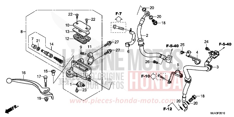 HAUPTBREMSZYLINDER, VORNE ZYLINDER (ABS) von CBR500R ROSS WHITE (NH196) von 2015