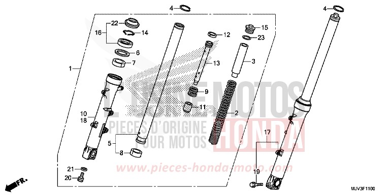 GABEL, VORNE von CBR500R ROSS WHITE (NH196) von 2015