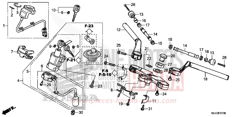 ROHRGRIFF/OBERE BRUECKE von CBR500R GRAPHITE BLACK (NHB01) von 2015